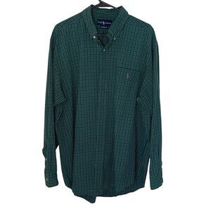 Ralph Lauren Mens Classic Fir Plaid Button Down‎ Size XL Green/Purple